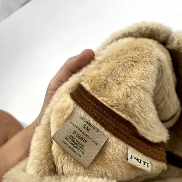 L.L. Bean vintage Sherpa lined suede beanie - Picture 5 of 6